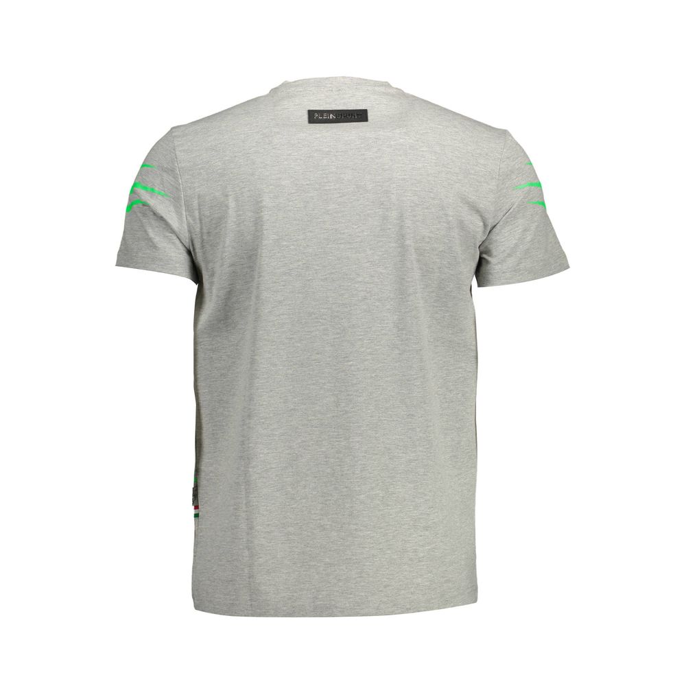 Plein Sport Graues Baumwolle Männer T-Shirt