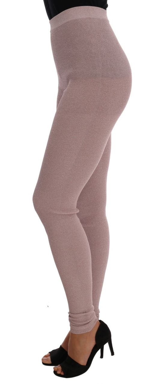 Dolce & Gabbana Elegante rosa Stretch-Hose mit mittlerer Taille