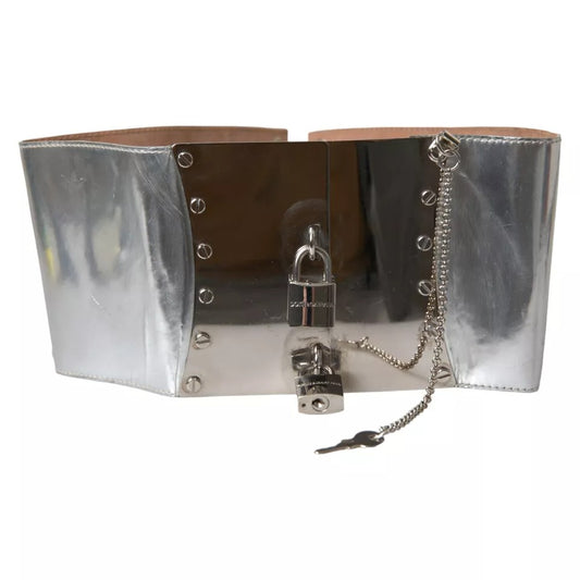 Dolce &amp; Gabbana Silver-colored brass-decorated waist belt