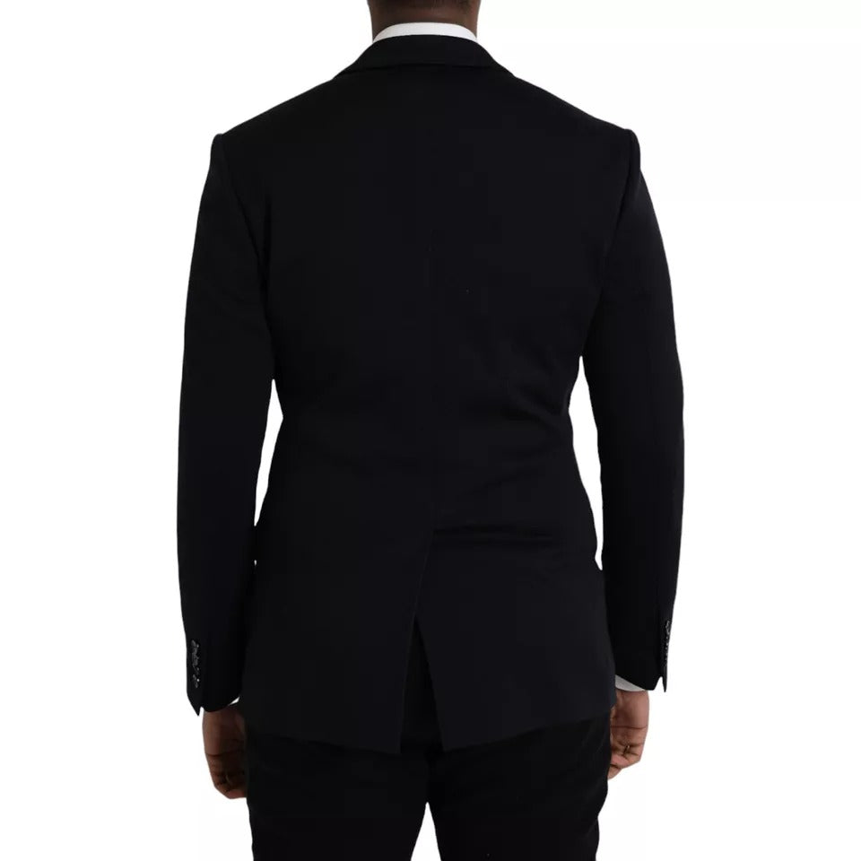 Dolce &amp; Gabbana Blue Wool Coat Single Breasted with Notch Blazer