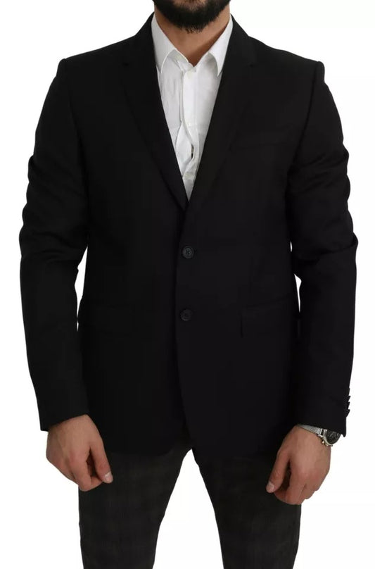 Dolce &amp; Gabbana musta villainen Slim Fit Notch Lapel Blazer