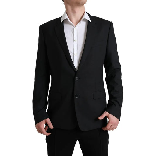 Dolce &amp; Gabbana Black Wool MARTINI Stretch Jacket Blazer