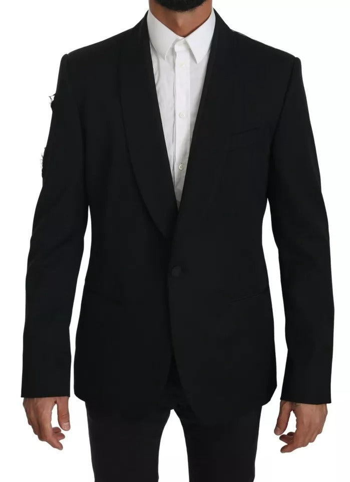 Dolce & Gabbana Schwarzer einreihiger formeller Mantel Blazer