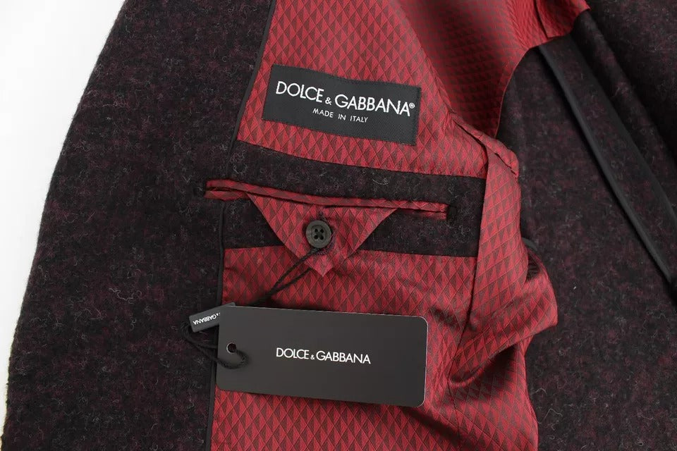 Dolce & Gabbana Bordeaux Alpaka Zwei-Knopf-Jacke Blazer