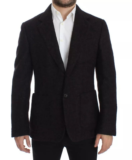 Dolce & Gabbana Bordeaux Alpaka Zwei-Knopf-Jacke Blazer