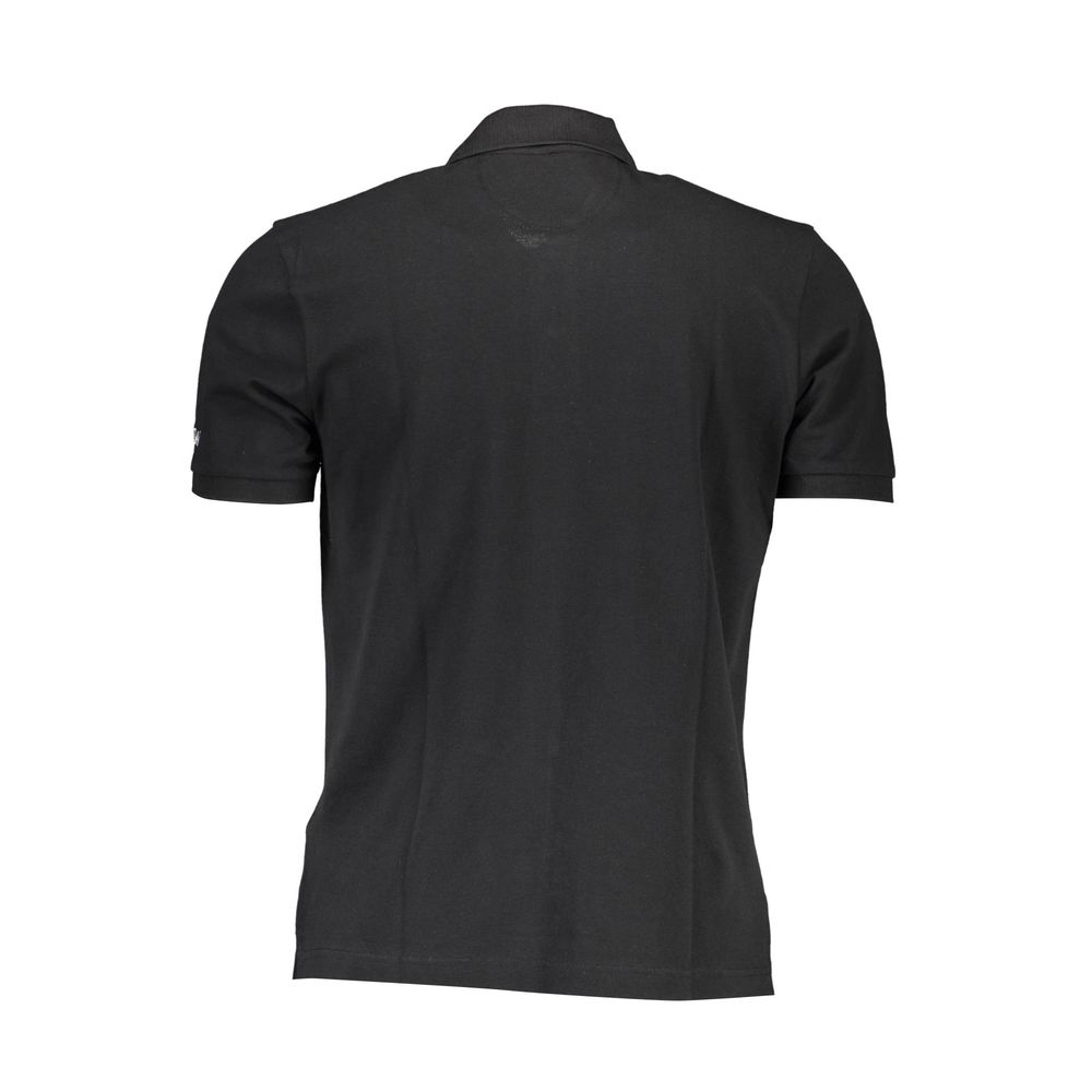 La Martina Schwarzes Baumwoll-Poloshirt für Männer