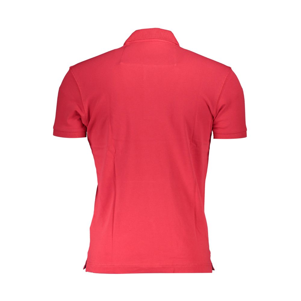 La Martina Rotes Baumwoll-Poloshirt für Männer