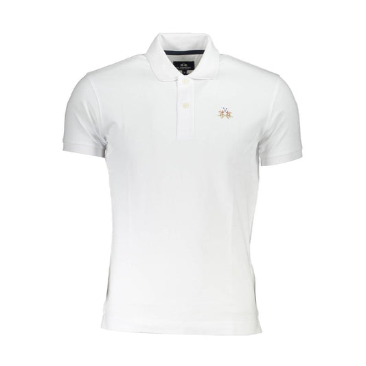 La Martina Weißes Baumwoll-Poloshirt für Männer