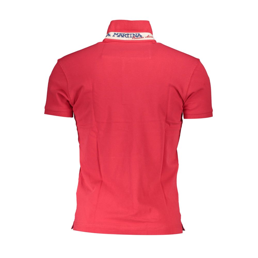 La Martina Rotes Baumwoll-Poloshirt für Männer