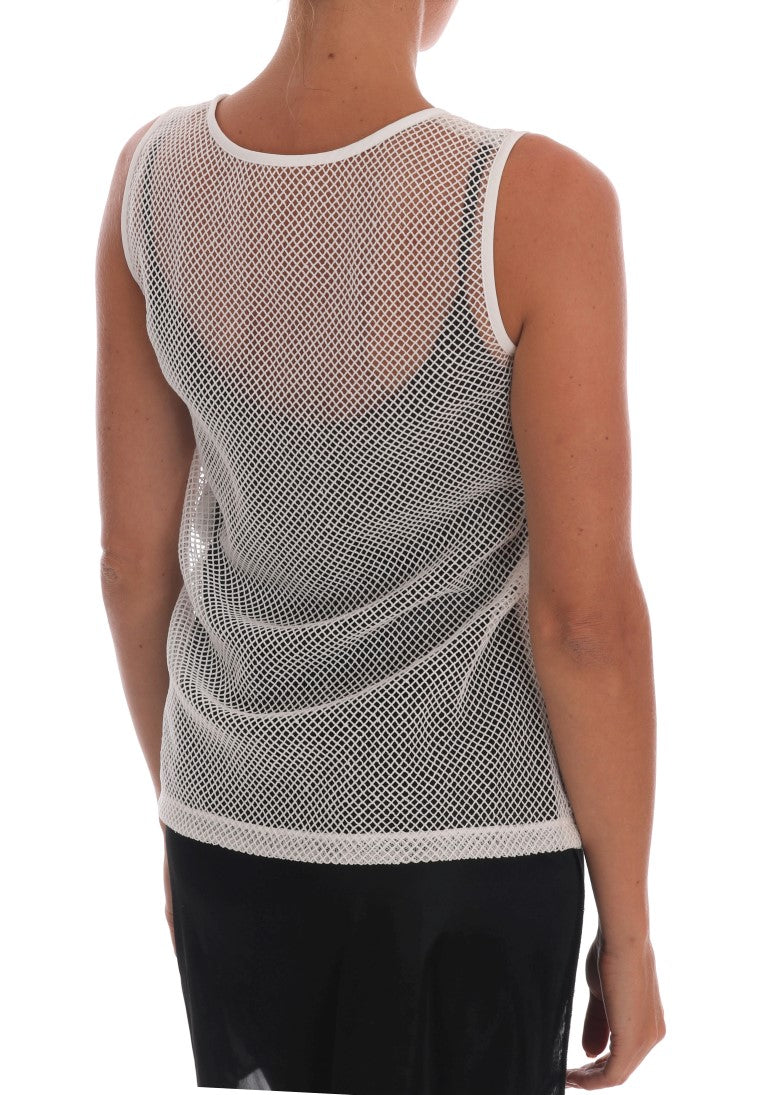 Dolce &amp; Gabbana Sleeveless Sheer Mesh Tank Top