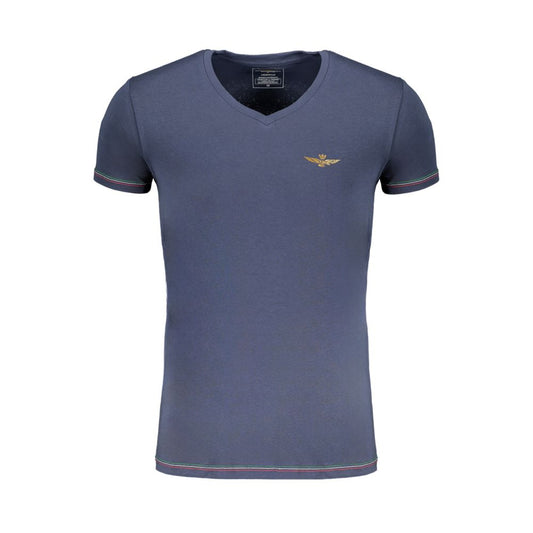 Aeronautica Militare T-Shirt aus blauer Baumwolle