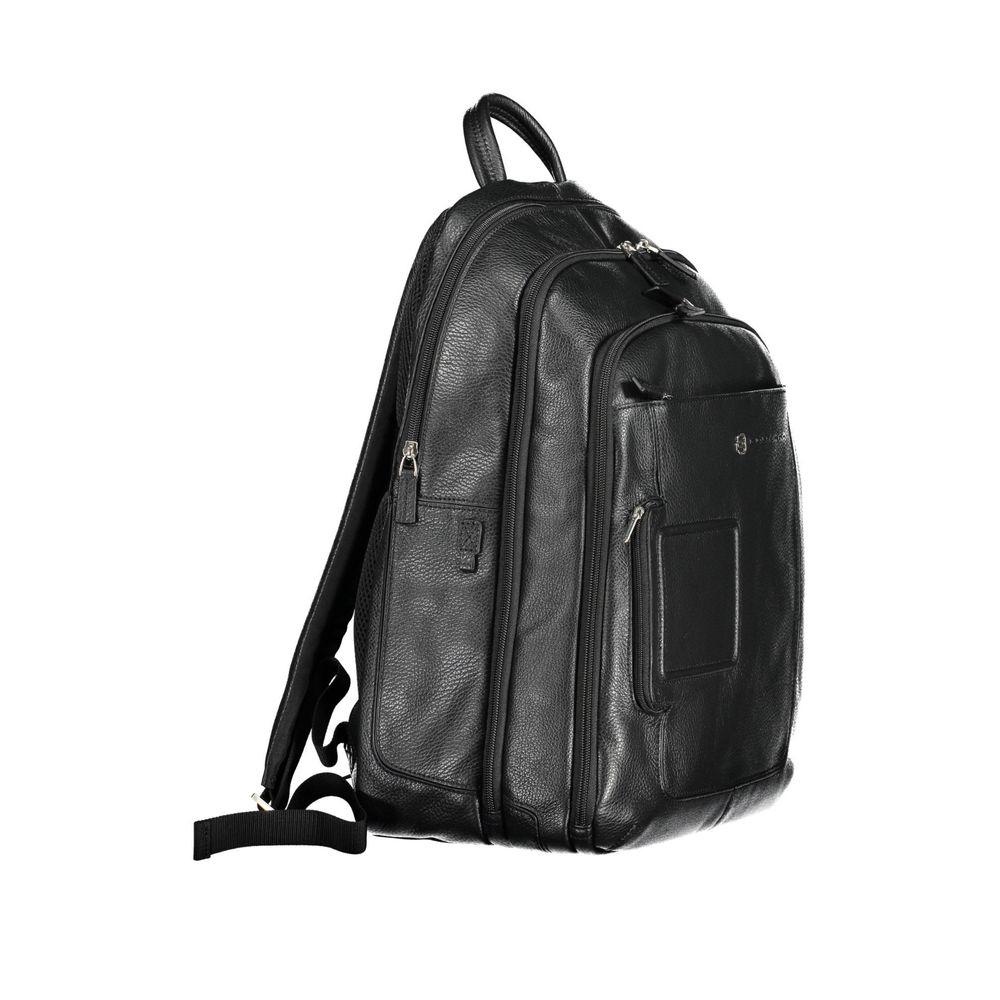 Piquadro Schwarzer Leder-Rucksack für Männer