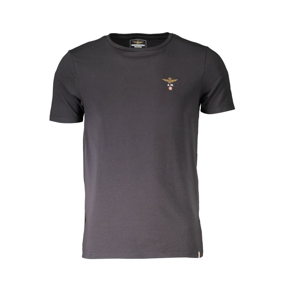 Aeronautica Militare Schwarzes T-Shirt aus Baumwolle