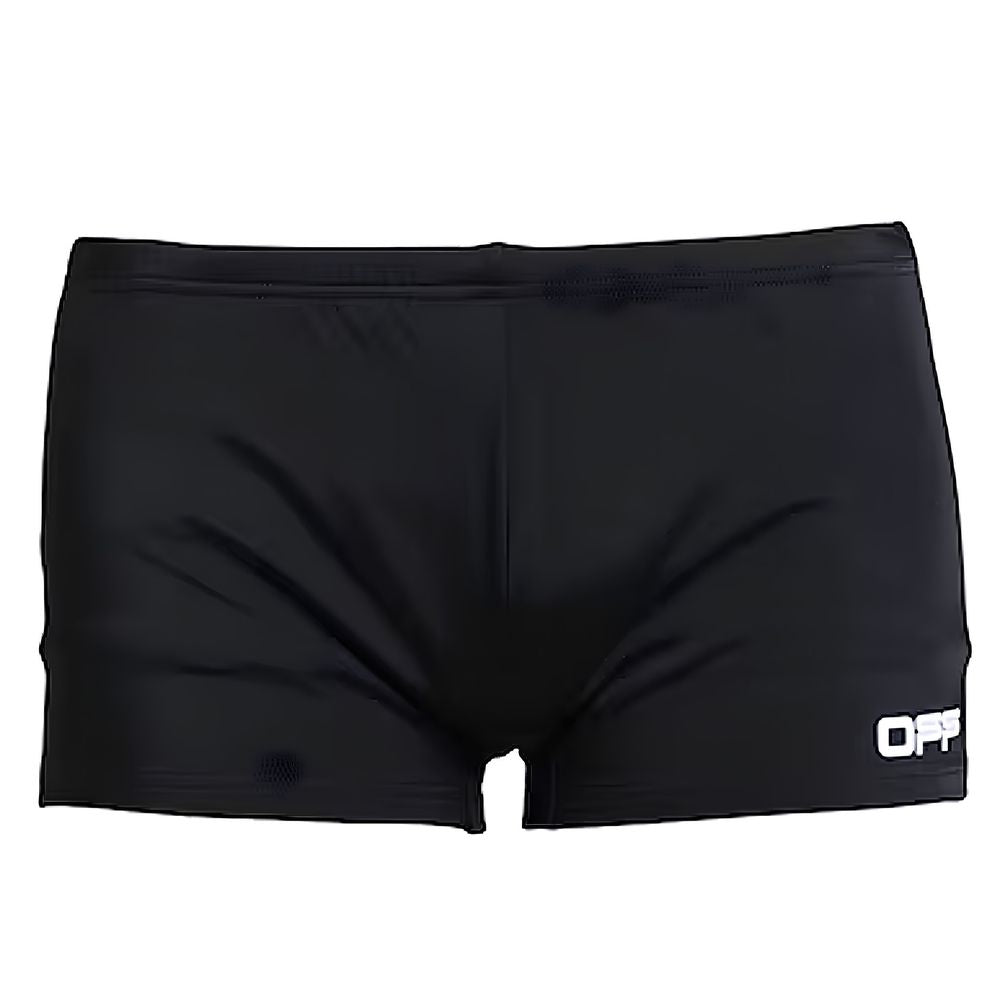 Off-White Schwarze Nylon-Badehose für Männer