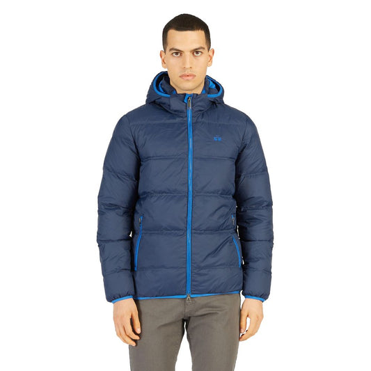 La Martina Blaue Nylon Herrenjacke