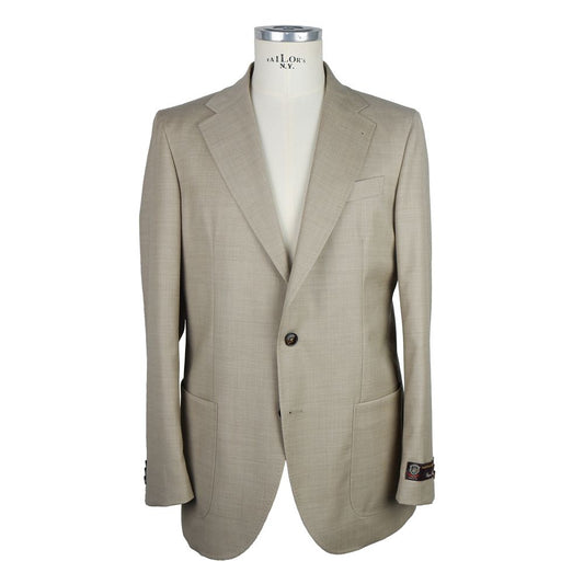 Emilio Romanelli Beige Wolle Männer Blazer