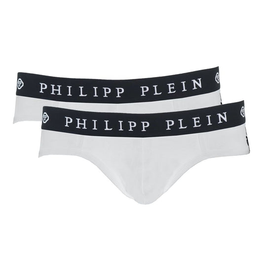 Philipp Plein White Cotton Miesten bokserit