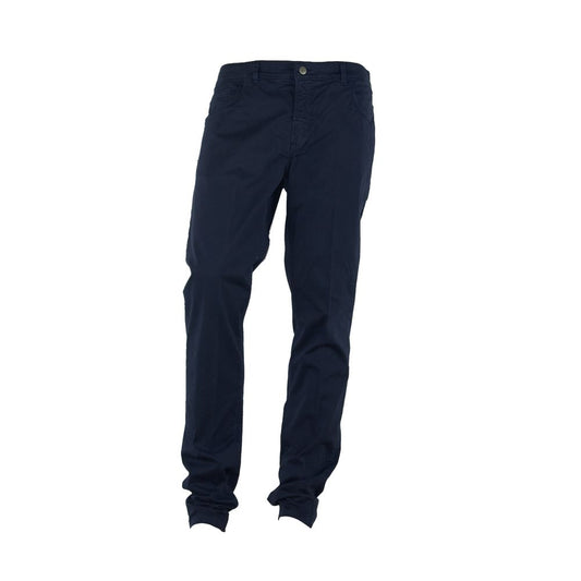 Made in Italy Elegant blue summer trousers made of cotton