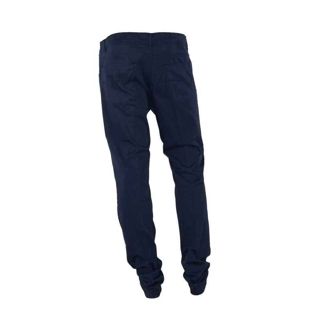 Made in Italy Elegant blue summer trousers made of cotton