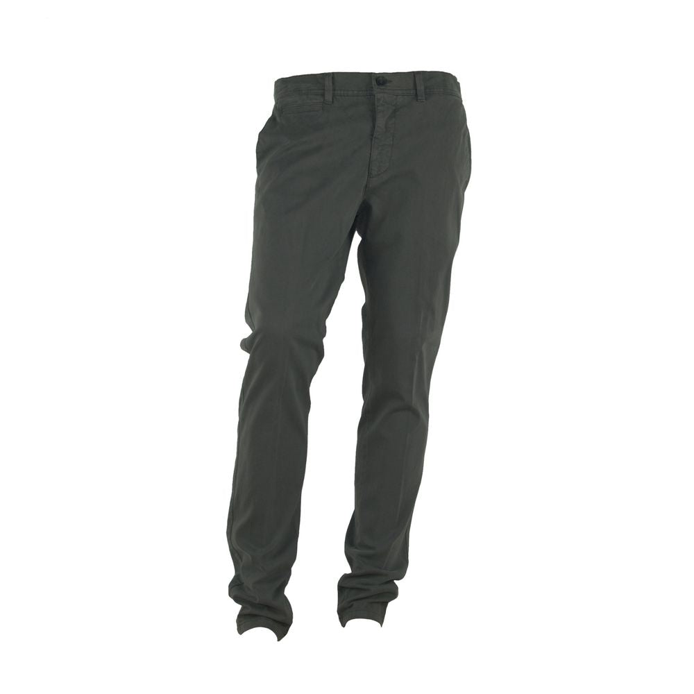 Made in Italy Elegant grey winter trousers with stretch