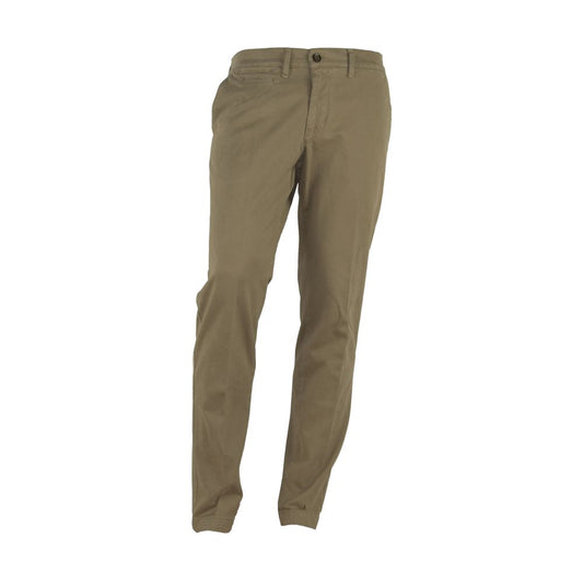 Made in Italy Elegant brown winter trousers - cotton blend