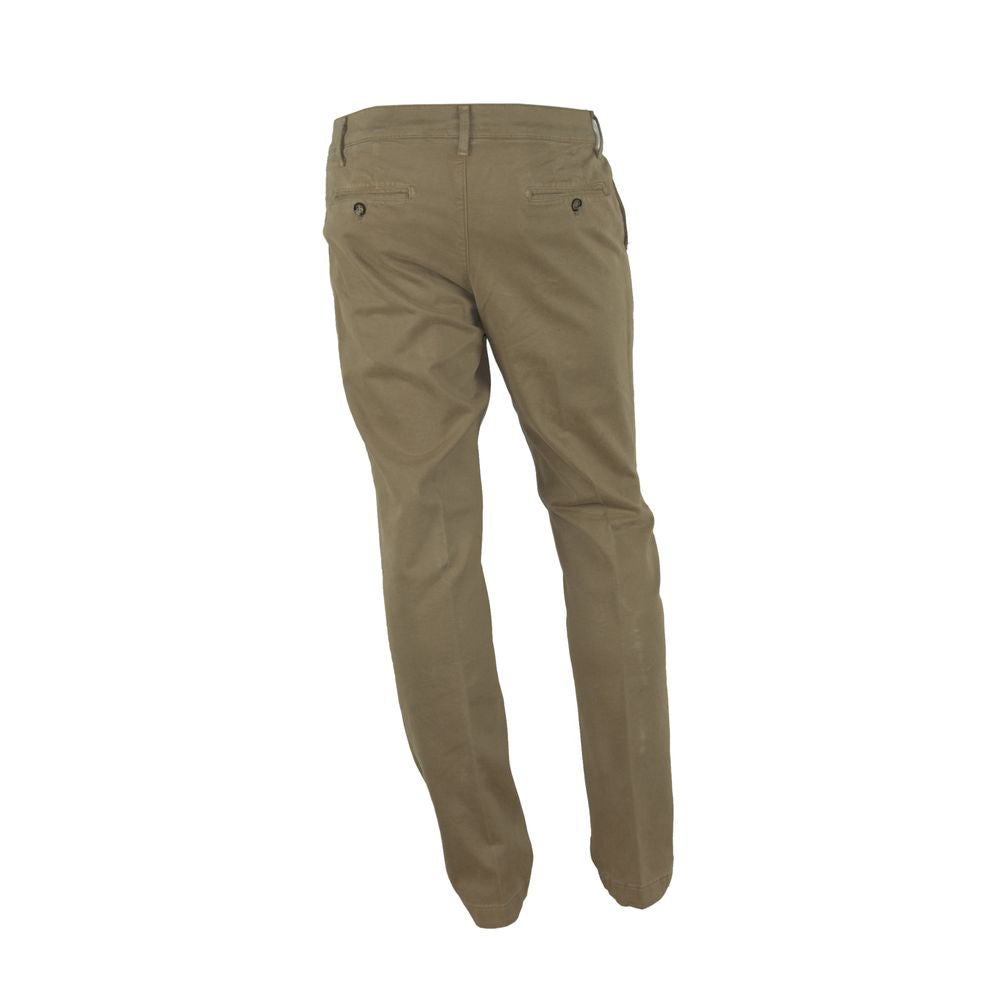 Made in Italy Elegant brown winter trousers - cotton blend