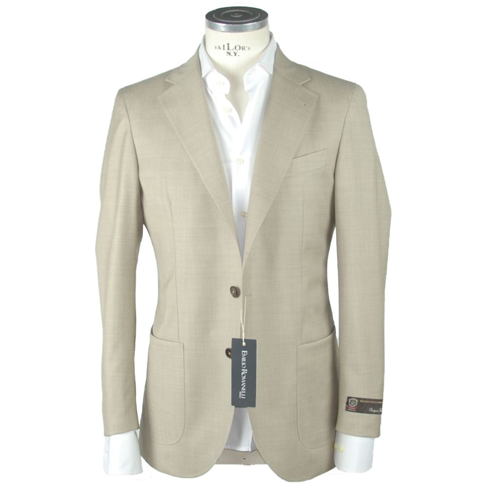 Emilio Romanelli Beige Wolle Männer Blazer