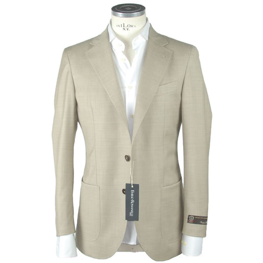 Emilio Romanelli beige villainen miesten bleiseri