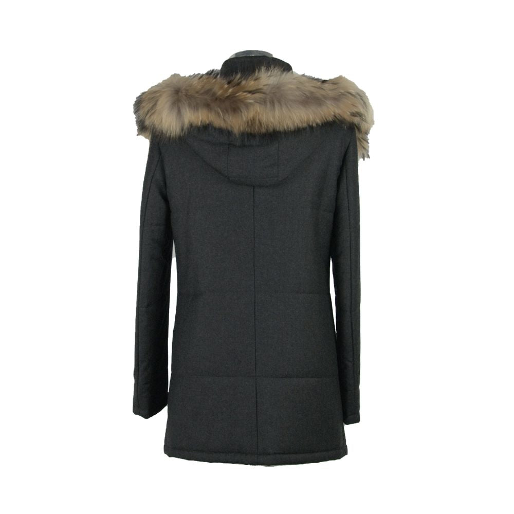 Made in Italy Elegante Jacke mit Reißverschluss aus italienischer Wolle und Kaschmir