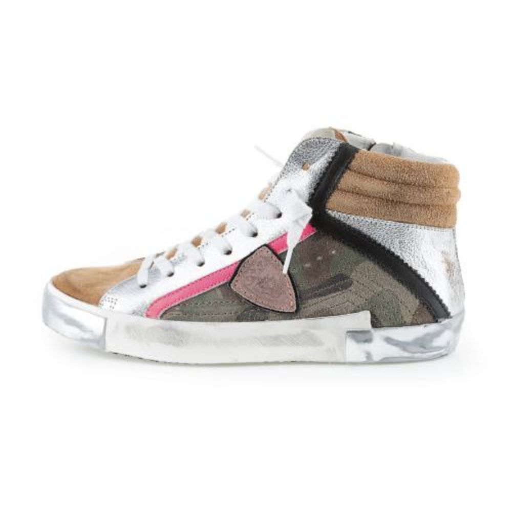 Philippe Model Chic Army Green High-Top Leather Sneakers