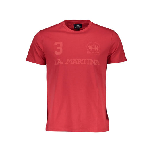 La Martina Rotes Baumwolle Männer T-Shirt