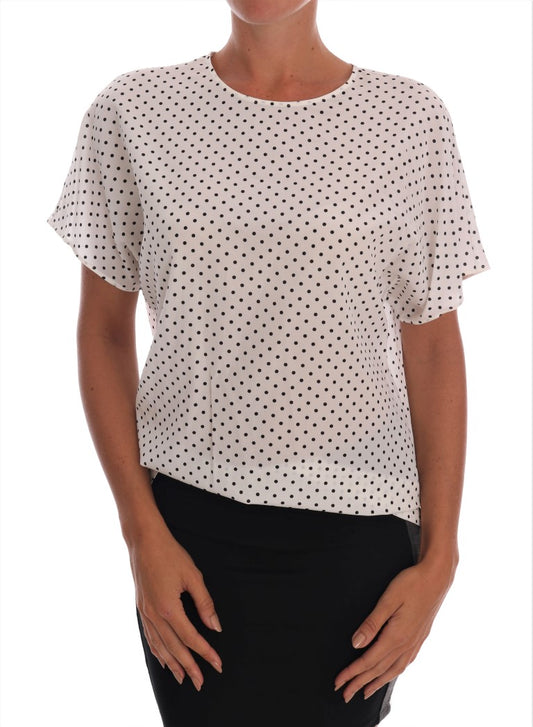 Dolce & Gabbana Schicke Polka Dot Seidenbluse