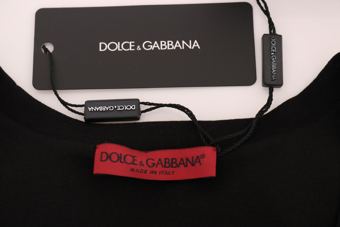 Dolce & Gabbana Schwarze florale Cami-Bluse mit Pailletten