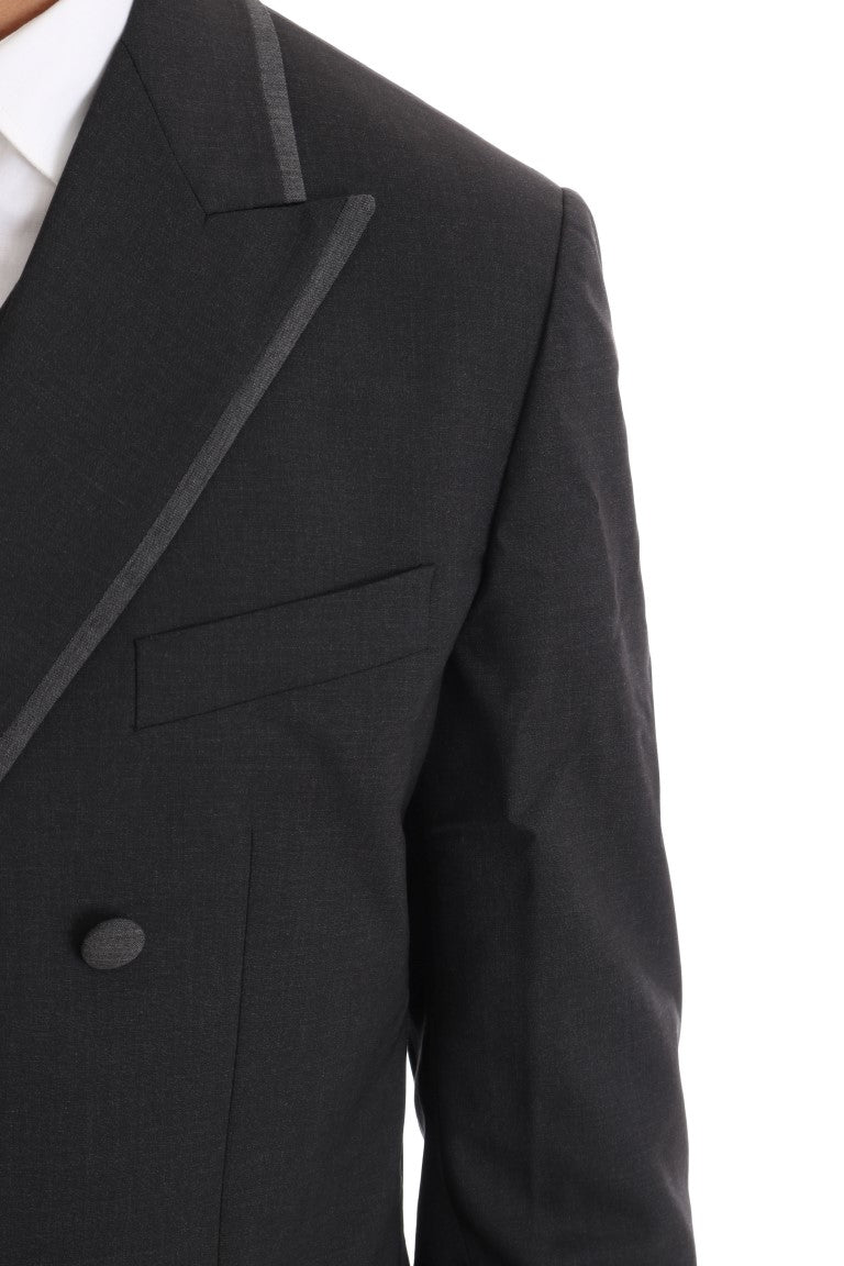 Dolce &amp; Gabbana Elegant gray double-breasted wool suit