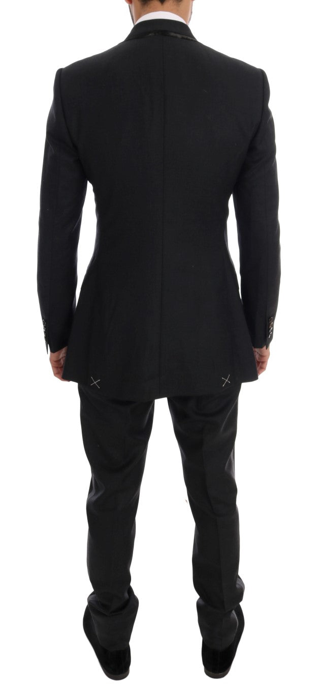 Dolce &amp; Gabbana Elegant gray double-breasted wool suit