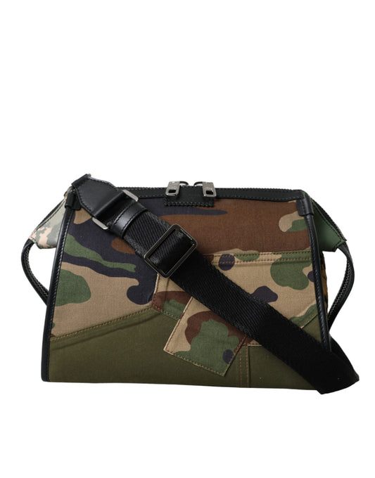 Dolce &amp; Gabbana Multicolor Camouflage Patchwork Shoulder Bag