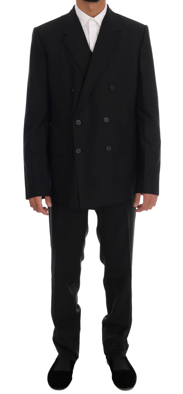 Dolce &amp; Gabbana Elegant three-piece suit in black wool