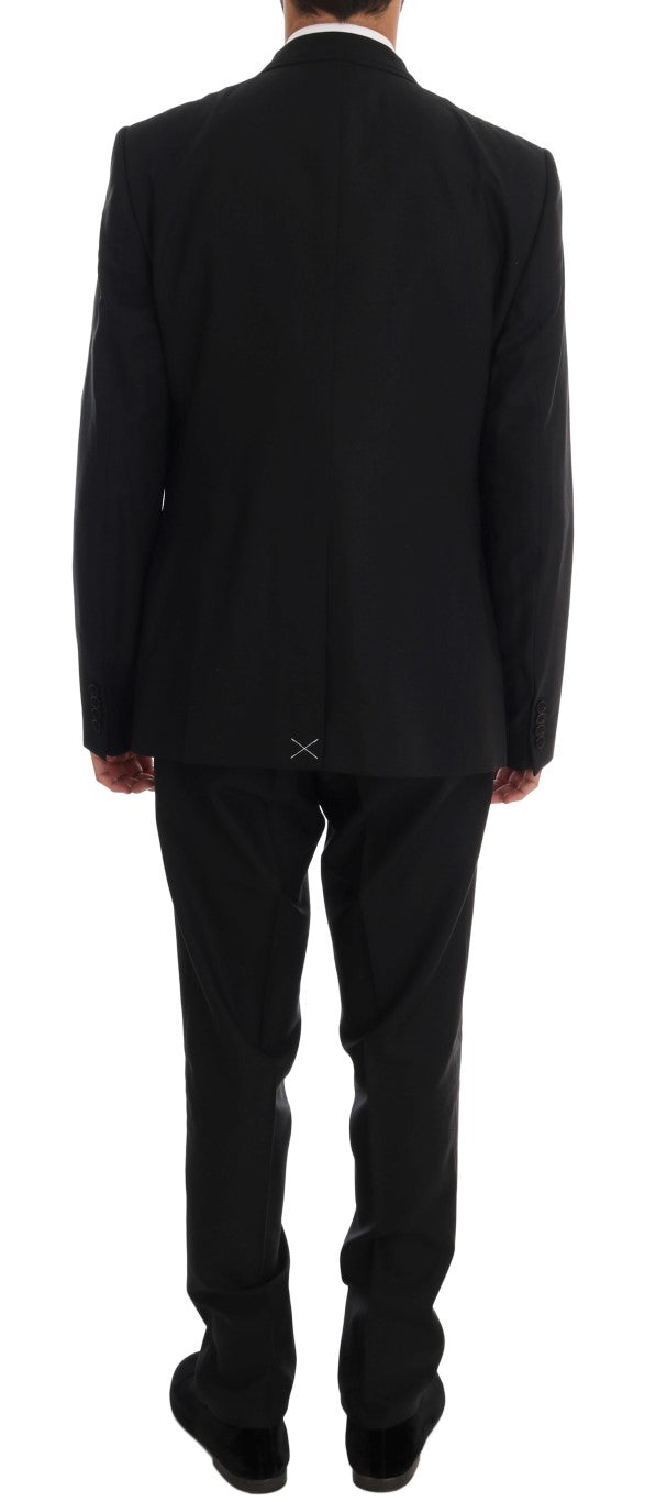 Dolce &amp; Gabbana Elegant three-piece suit in black wool