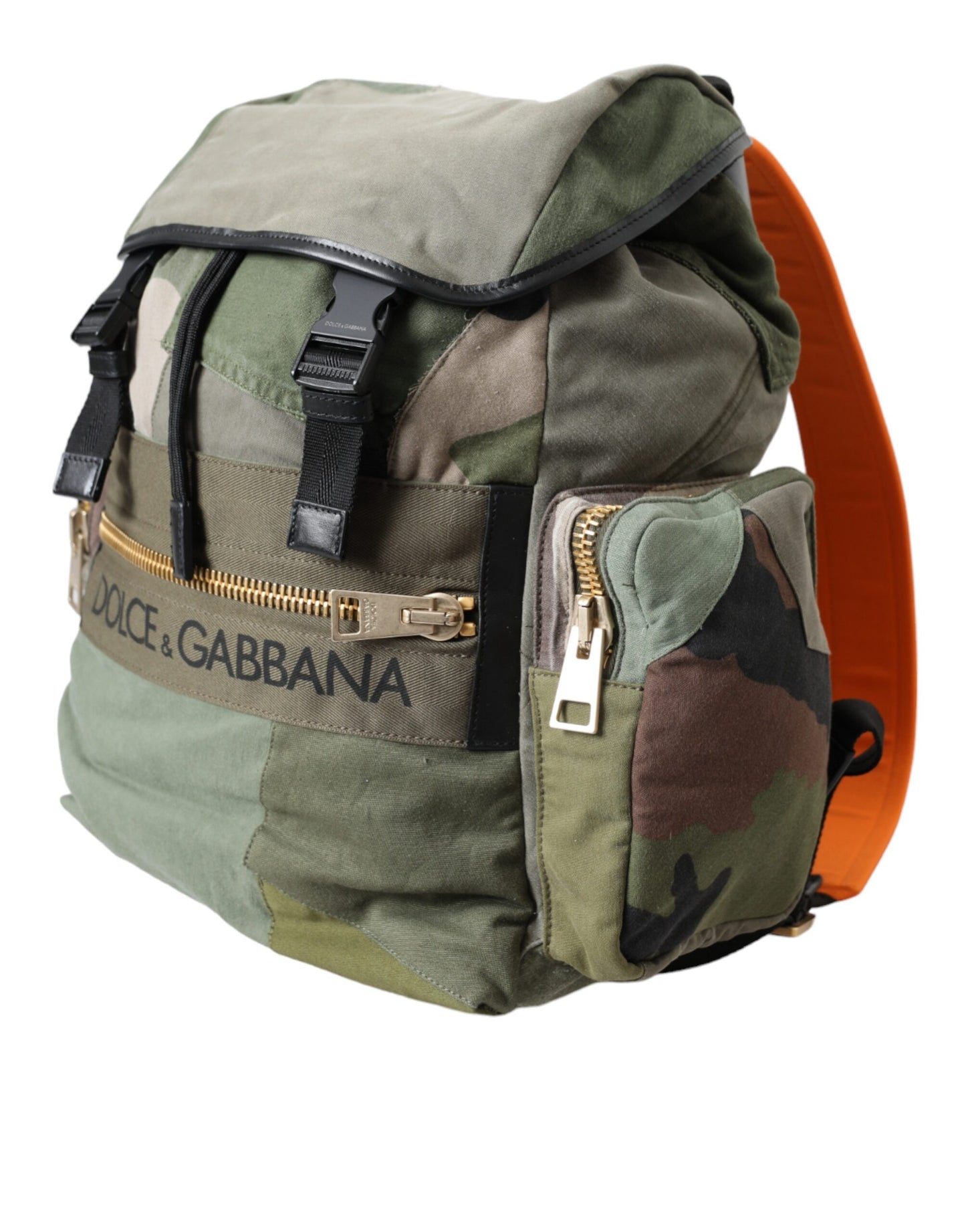 Dolce & Gabbana Militärgrüner Patchwork-Rucksack Rucksack Tasche