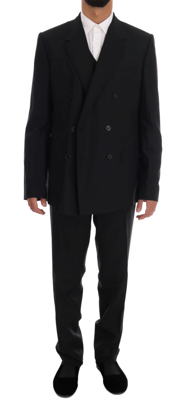 Dolce &amp; Gabbana Elegant three-piece suit in black wool