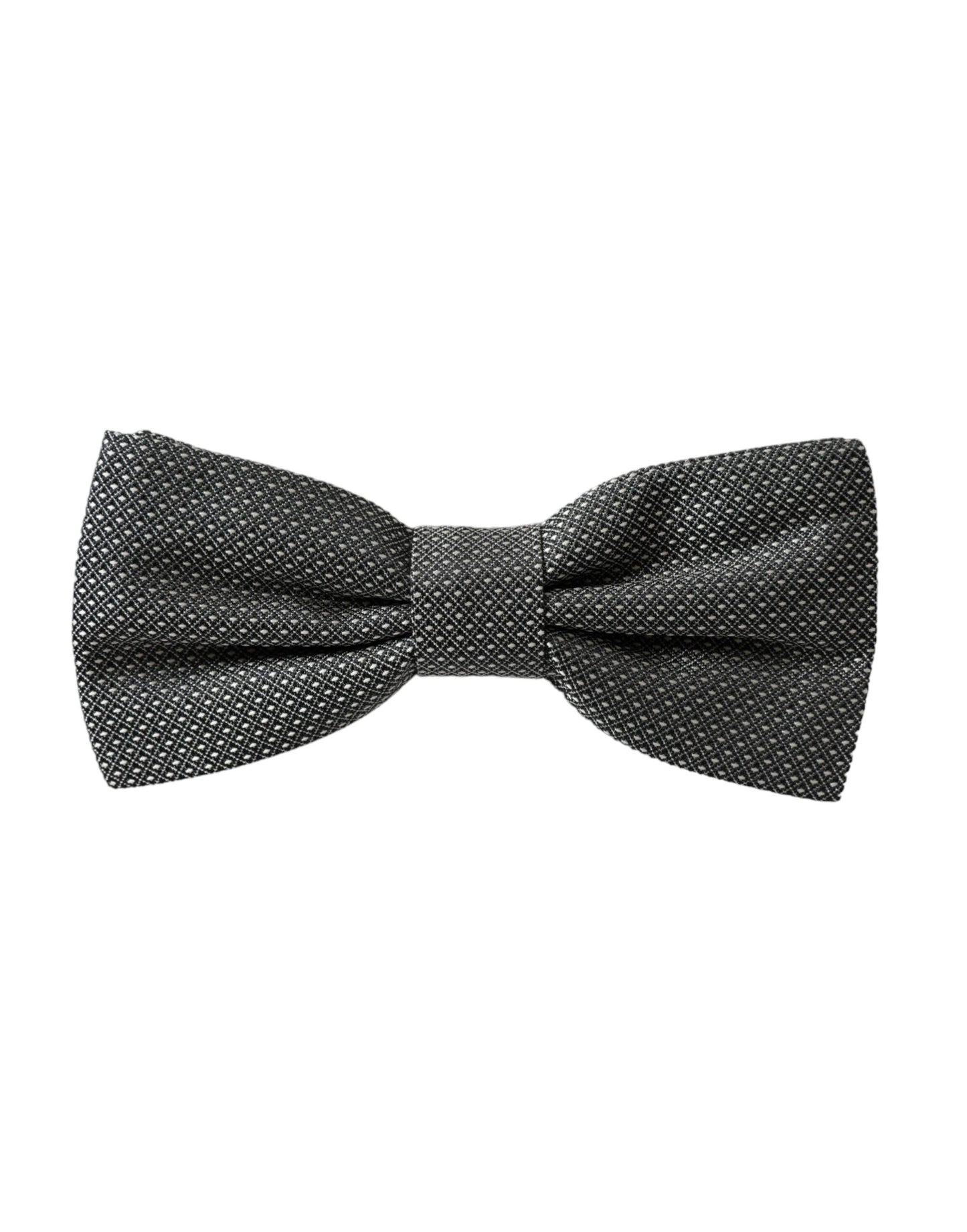 Dolce &amp; Gabbana Gray Silk Patterned Adjustable Neck Men Papillon Bow Tie