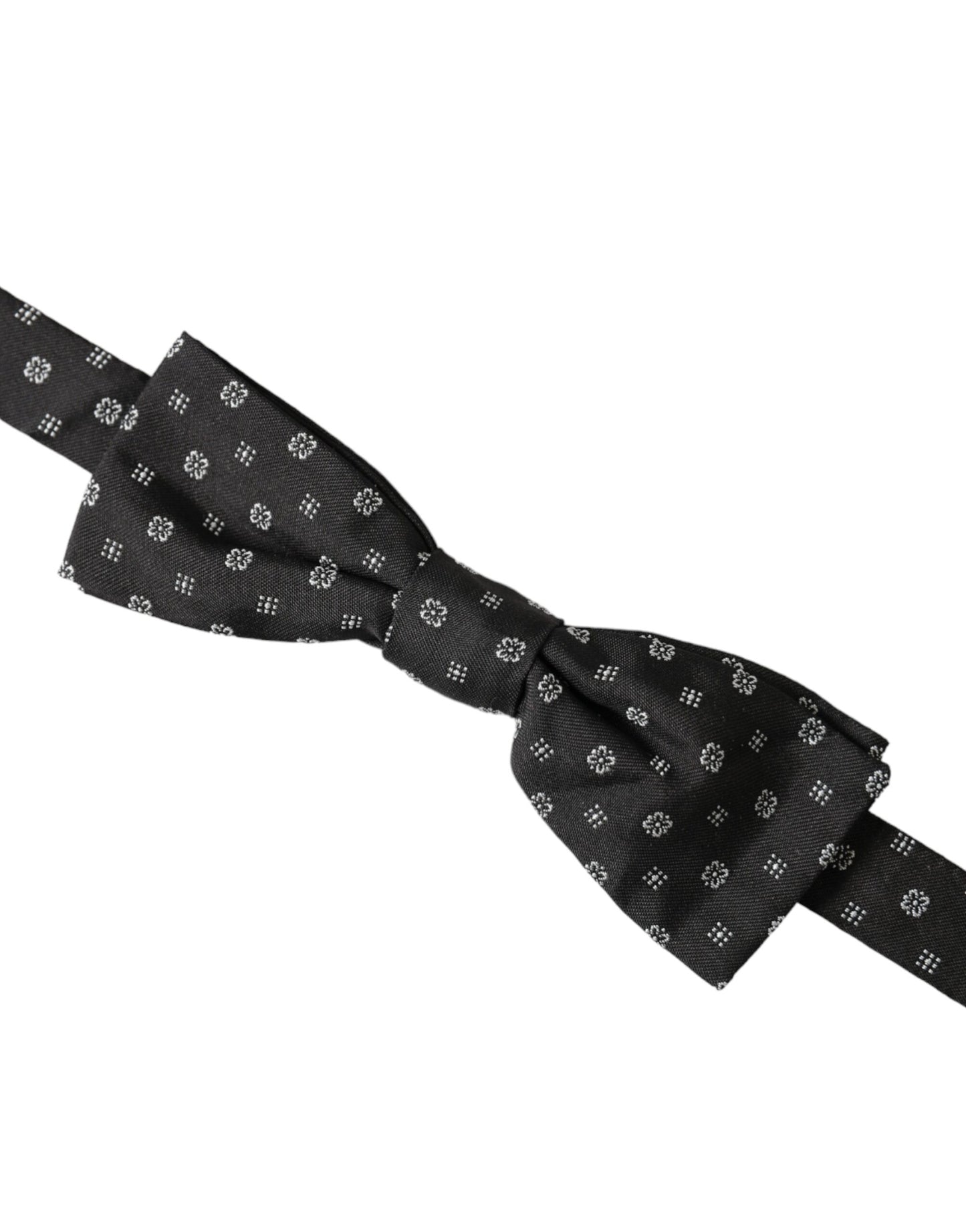 Dolce &amp; Gabbana Black Silk Fantasy Adjustable Neck Men Papillon Bow Tie