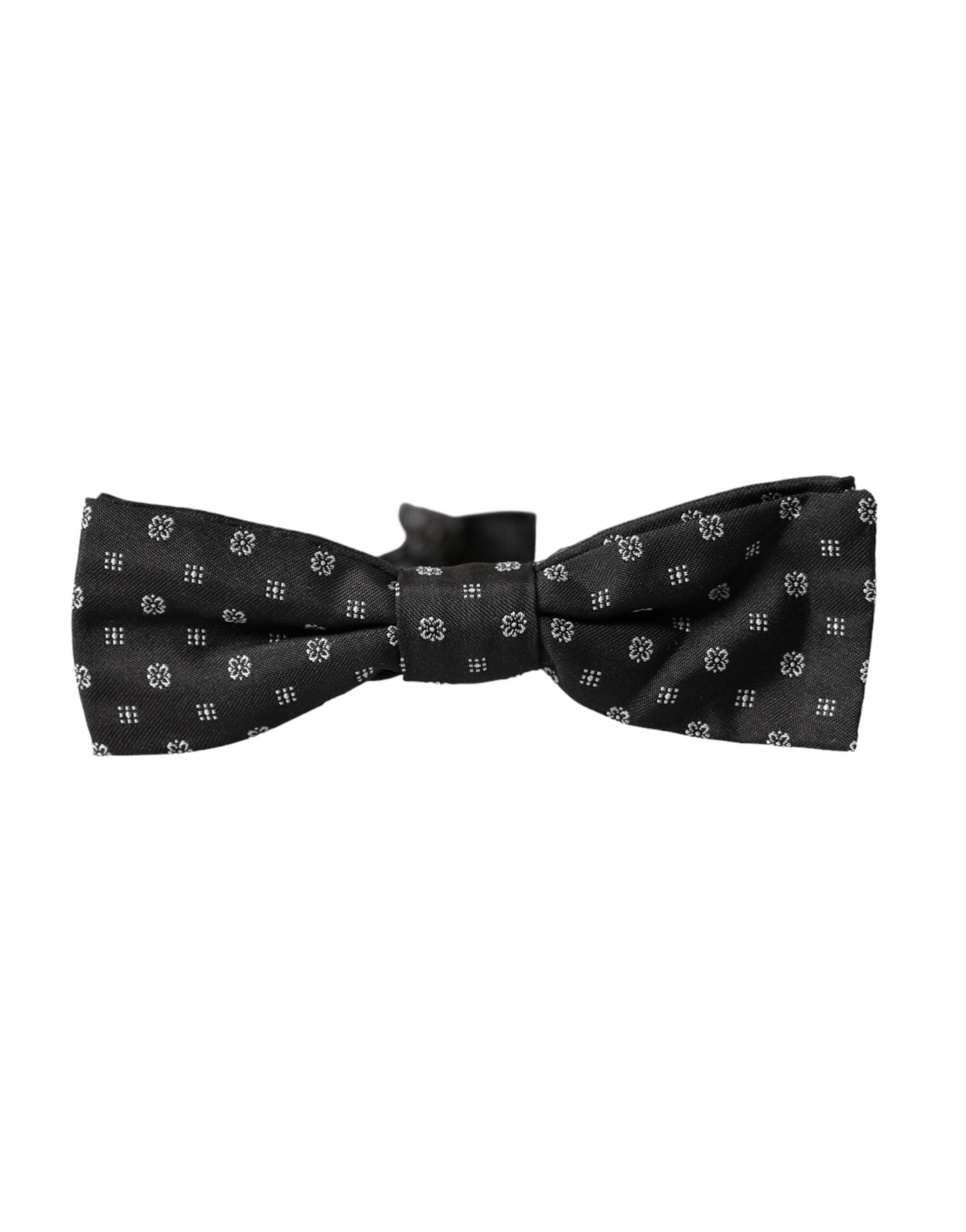 Dolce &amp; Gabbana Black Silk Fantasy Adjustable Neck Men Papillon Bow Tie