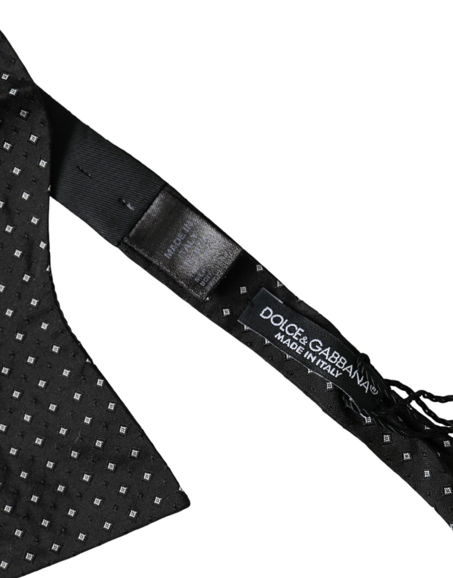 Dolce &amp; Gabbana Black Silk Polka Dot Slim Skinny Tie Men Bow Tie