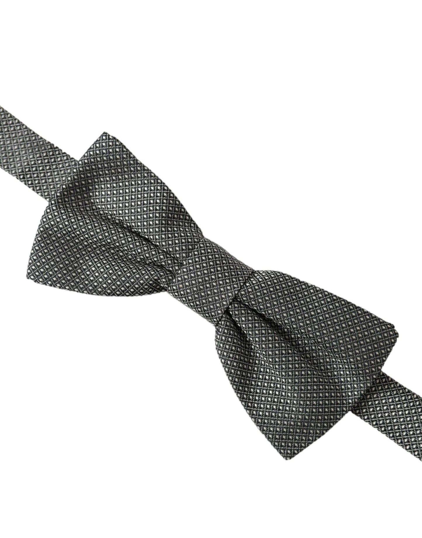 Dolce &amp; Gabbana Gray Silk Patterned Adjustable Neck Men Bow Tie