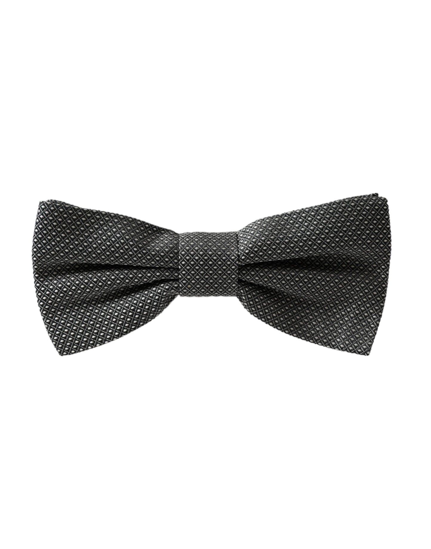 Dolce &amp; Gabbana Gray Silk Patterned Adjustable Neck Men Bow Tie