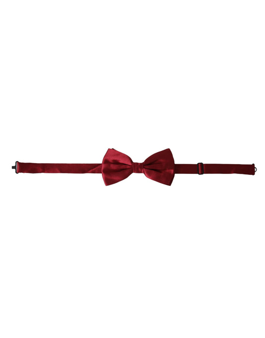 Dolce &amp; Gabbana Red Satin Silk Adjustable Neck Men Bow Tie