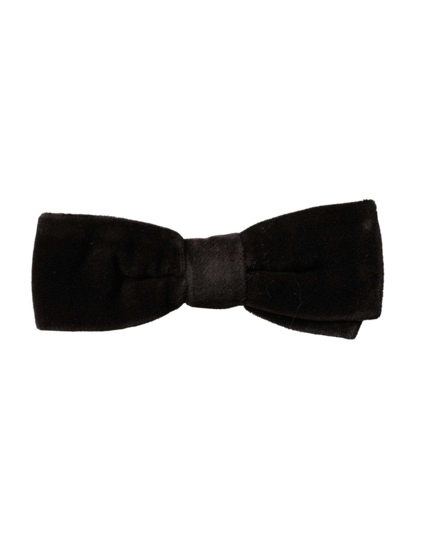 Dolce &amp; Gabbana Black Velvet Cotton Adjustable Neck Men Bow Tie