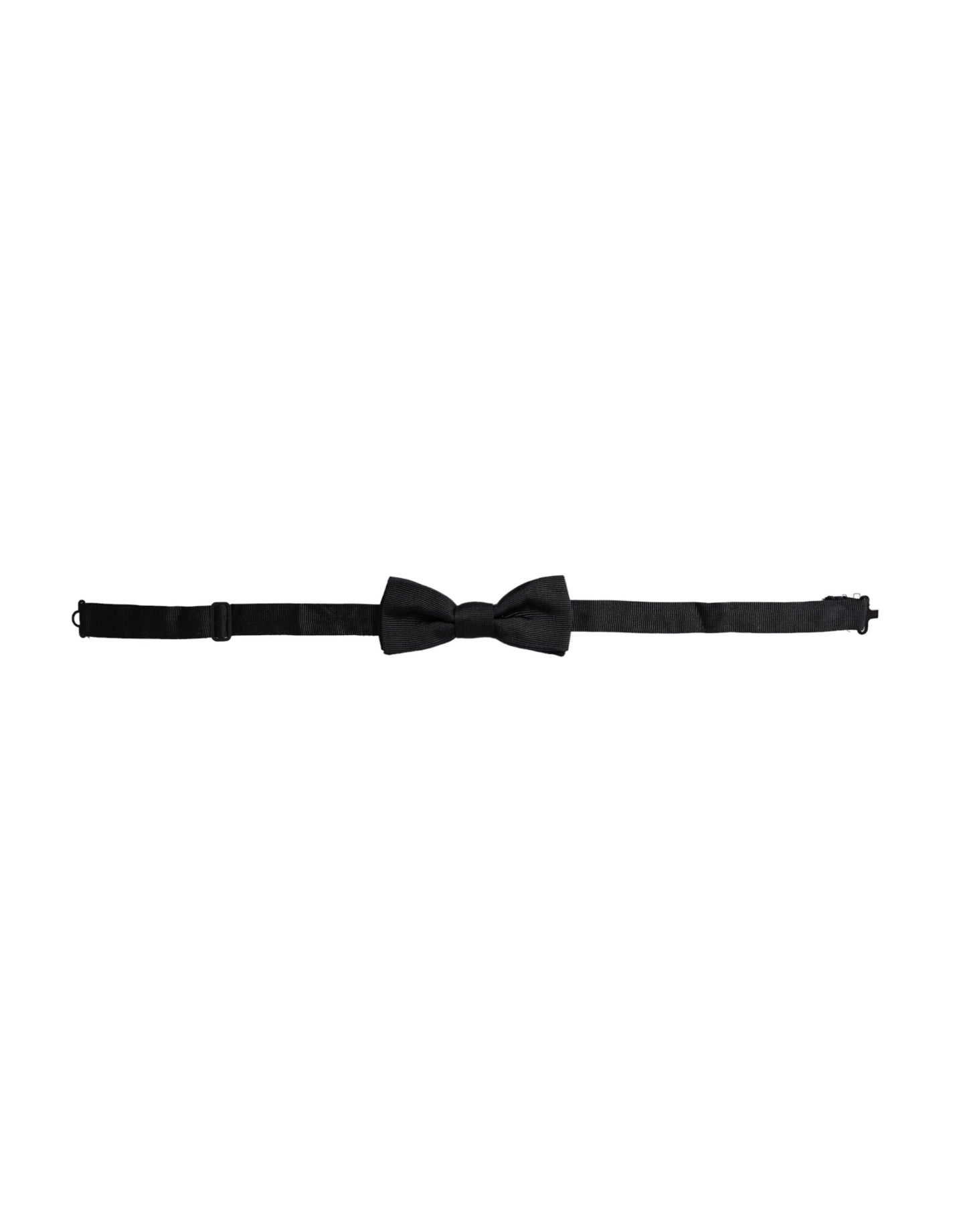 Dolce &amp; Gabbana Black Silk Adjustable Neck Men Bow Tie