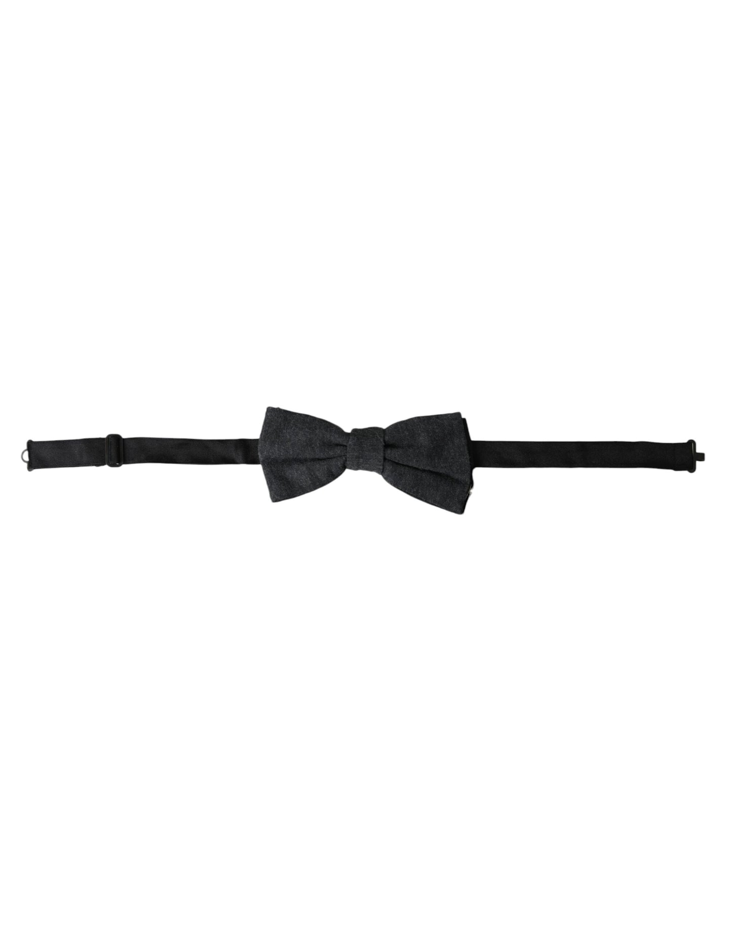 Dolce &amp; Gabbana Dark Gray Silk Adjustable Neck Men Bow Tie